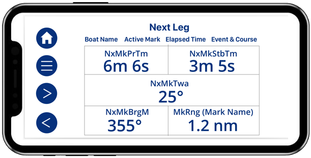 Pathfinder Sailing - next leg screen
