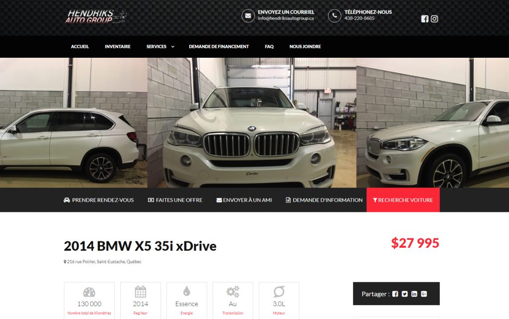 hendriks auto group vehicle details