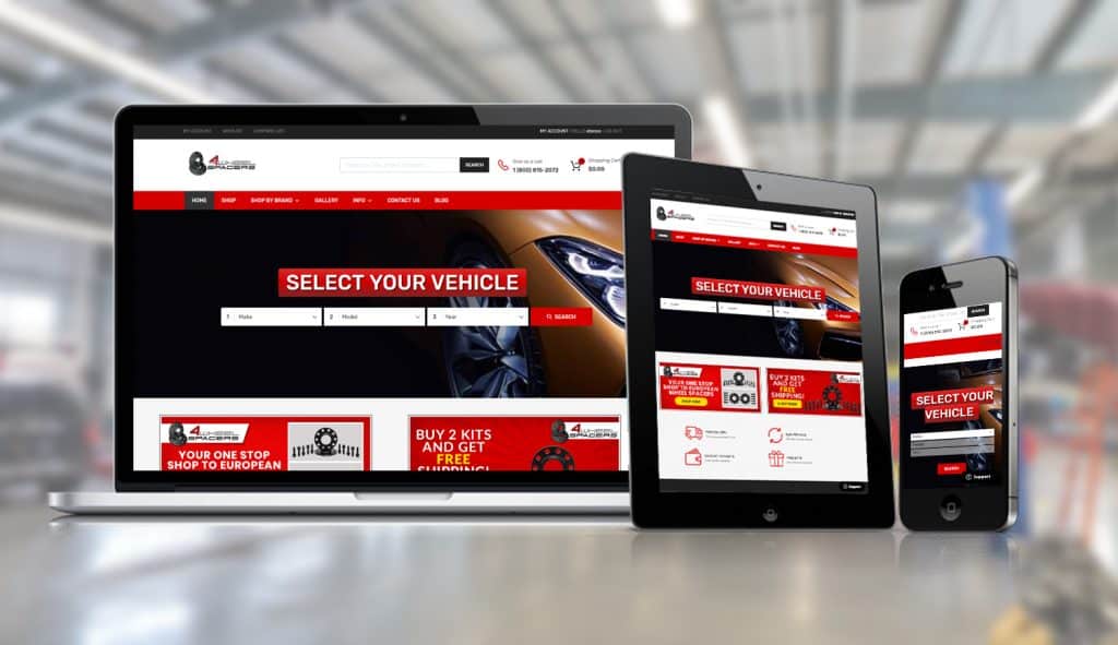 4wheel spacers responsive ecommerce website progressive web solutions montreal saint eustache quebec