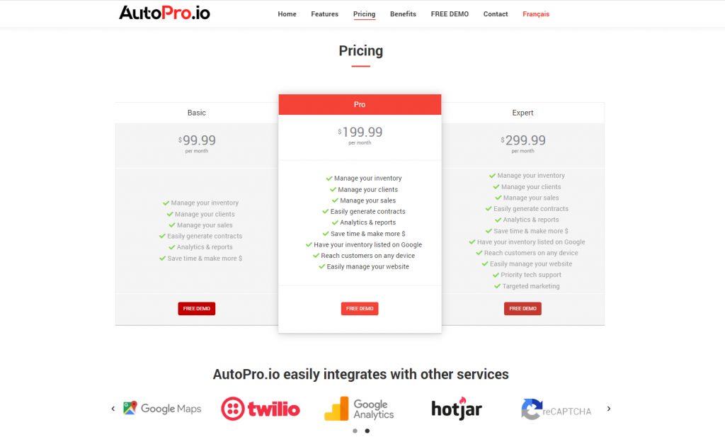AutoPro Responsive SaaS website Progressive Web Solutions Montreal Quebec Canada