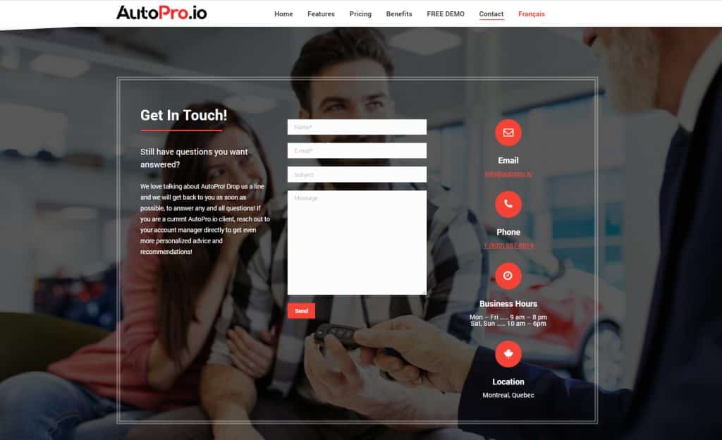 AutoPro Responsive SaaS website Progressive Web Solutions Montreal Quebec Canada dealership management software