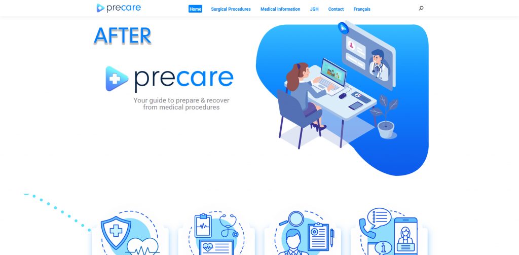 precare after progressive web solutions website redesign montreal