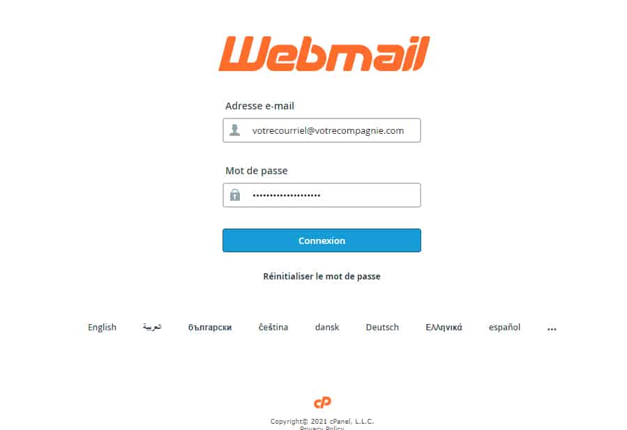 connectez vous a votre boite courriel afin de changer le mot de passe progressive web solutions montreal