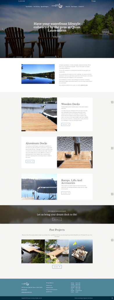 Quais Laurentiens Saint Sauveur Quebec Wordpress website Progressive Web Solutions Montreal
